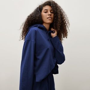 Everlane Royal Blue Cropped Hoodie
